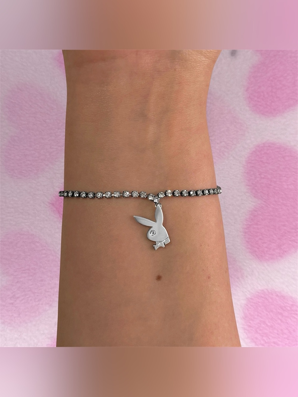 925 Sterling Silver Playboy Tennis Bracelet